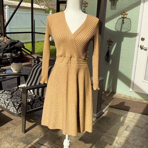 INC International Concepts Dresses & Skirts - INC Gold sparkle knit dress size M